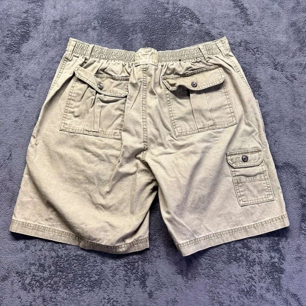 RedHead Safari Cargo Shorts Mens 38 Tan Cotton Elastic Waist Outdoor Hiking 7